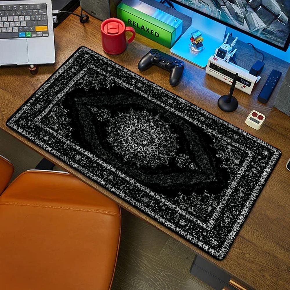 Retro Gaming Keyboard And Mouse - Karpet Persia Hitam Baru Alas Mouse