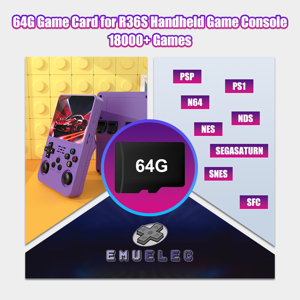 Retro Gaming Handheld Console - Kartu TF Game 64G untuk Konsol