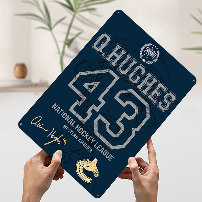Poster Logam Quinn Hughes 43 V - Retro Gaming Vancouver ulasan dan harga