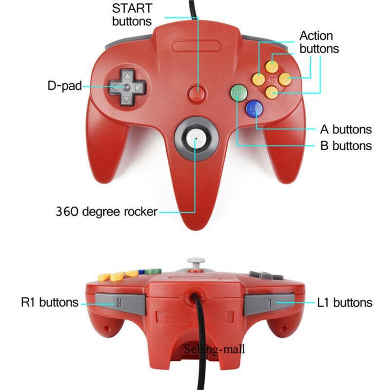N64 kontroler klasik berkabel  - Retro Gaming Emulator Console ulasan dan harga